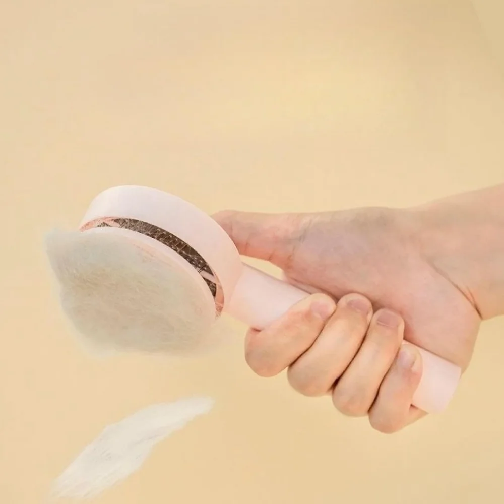 2/$15 - Pet Grooming Brush For Dogs & Cats Push Easy Clean Curved Soft Bristles